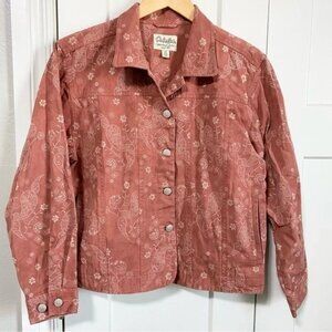 𝅺cabela’s dusty rose jean jacket paisley dusty rose trucker jacket size medium